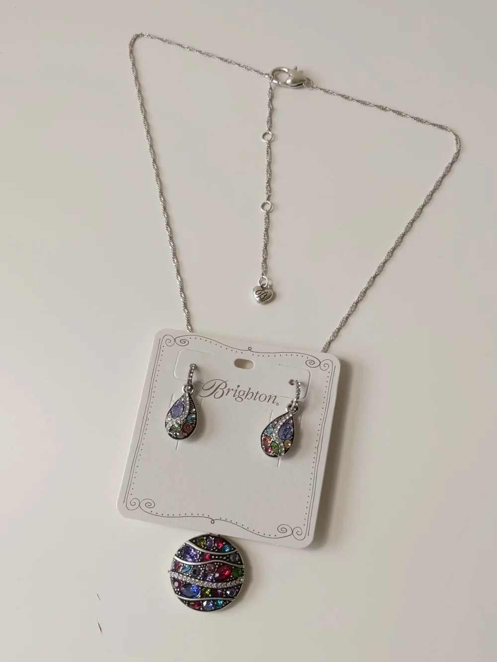 Brighton Trust Your Journey Multi Color Crystal Earrings And Necklace - Picture 1 of 7